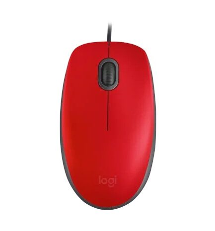 Mouse Cableado Logitech Logi M110 Rojo