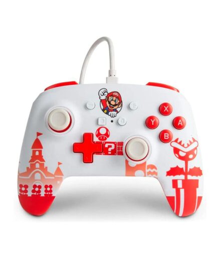 Joystick Cableado Nintendo Super Mario Rojo y Blanco